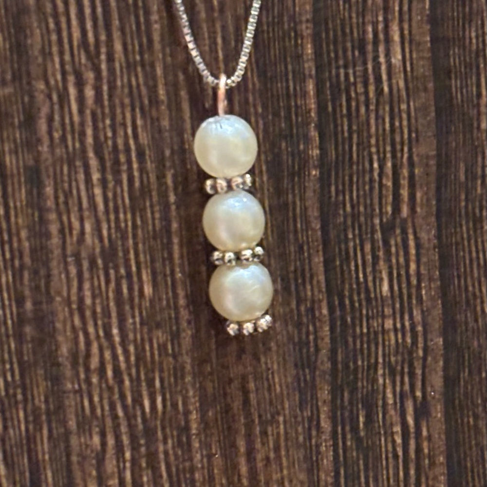 Pearl Drop Pendant on Sterling silver chain